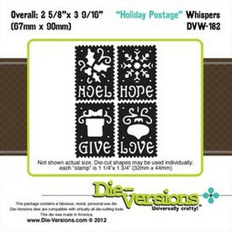 Die-Versions Whispers - Holiday Postage - Lilly Grace Crafts