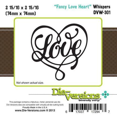 Die-Versions Whispers - Fancy Love Heart - Lilly Grace Crafts