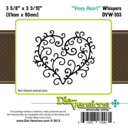 Die-Versions Whispers - Viney Heart - Lilly Grace Crafts