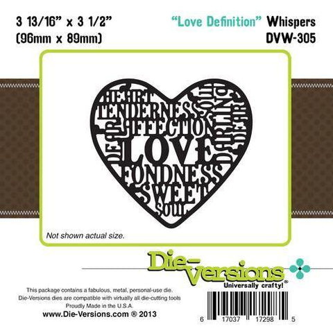 Die-Versions Whispers - Love Definition - Lilly Grace Crafts