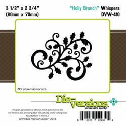 Die-Versions Die-Versions - Whispers - Holly Branch - Lilly Grace Crafts