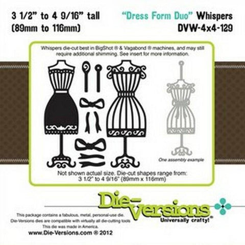 Die-Versions Whispers - Dress Form Duo - Lilly Grace Crafts