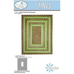 Elizabeth Craft Designs Dotted Scallop Rectangles Steel Cutting Die - Lilly Grace Crafts