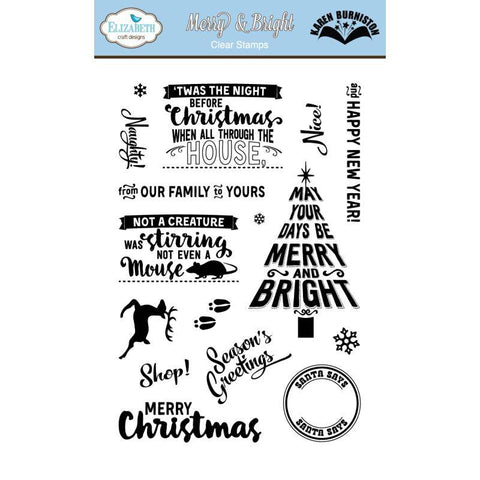 Elizabeth Craft Designs Merry and Bright Clear Stamp - Lilly Grace Crafts