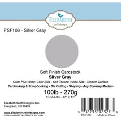 Elizabeth Craft Designs Soft Finish Cardstock Silver Gray - Lilly Grace Crafts