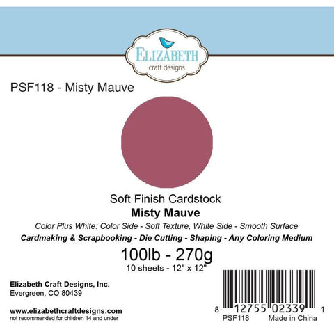 Elizabeth Craft Designs Soft Finish Cardstock Misty Mauve - Lilly Grace Crafts