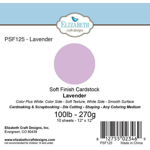 Elizabeth Craft Designs Soft Finish Cardstock Lavender - Lilly Grace Crafts