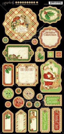 Graphic45 Christmas Die Cut Chipboard Tags - Lilly Grace Crafts