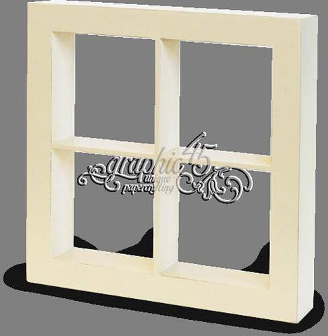 Graphic45 Window Shadow Box - Ivory - Lilly Grace Crafts