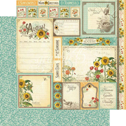 Graphic45 August Cut Apart. Sold in packs of 10. - Lilly Grace Crafts