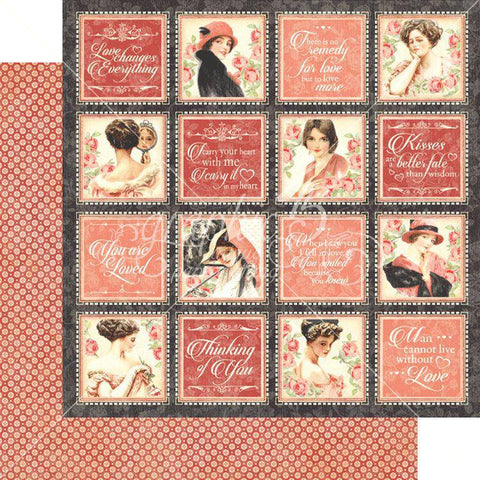 Graphic45 Mon Amour Forever Mine 12x12"  Packs of 10 Sheets - Lilly Grace Crafts