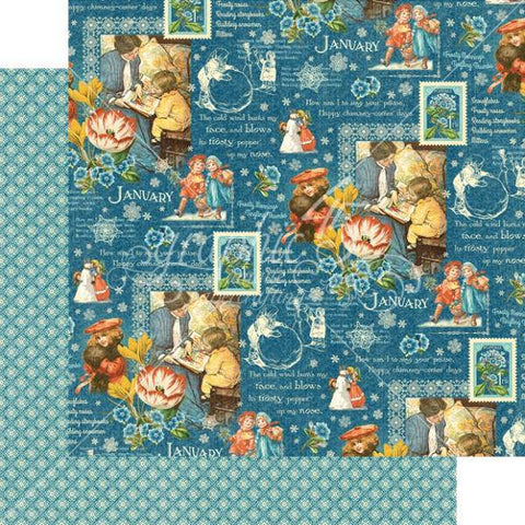 Graphic45 Childrens Hour January Montage Packs of 10 Sheets - Lilly Grace Crafts