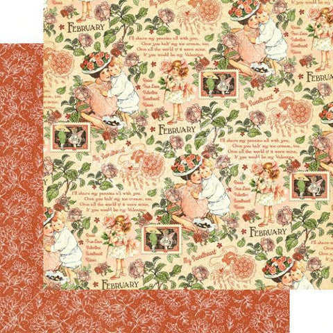Graphic45 Childrens Hour February Montage Packs of 10 Sheets - Lilly Grace Crafts