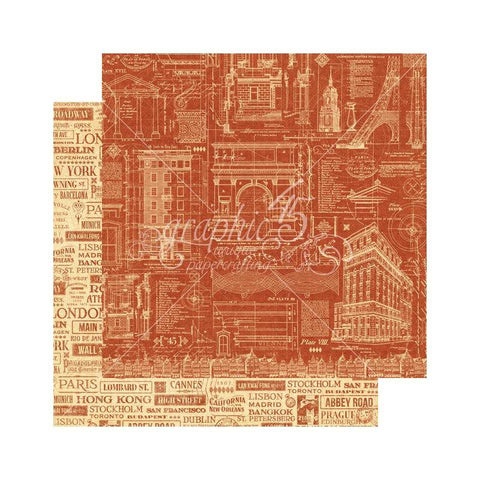 Graphic45 Cityscapes-Street of Dreams Paper Packs of 10 Sheets - Lilly Grace Crafts