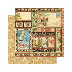 Graphic45 Amazing Africa 12x12 paper Packs of 10 Sheets - Lilly Grace Crafts