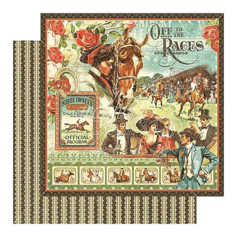 Graphic45 Off to the Races - Off to the Races Packs of 10 Sheets - Lilly Grace Crafts