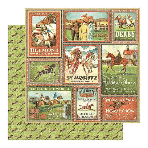 Graphic45 Off to the Races - Belmont Stakes Packs of 10 Sheets - Lilly Grace Crafts