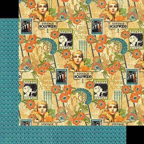 Graphic45 Vintage Hollywood - Dazzling Diva 12x12 Paper Packs of 10 Sheets - Lilly Grace Crafts