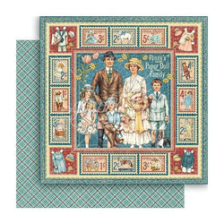 Graphic45 Paper Doll Family - 12x12 paper packaged in 10s - Lilly Grace Crafts