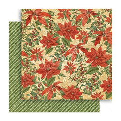 Graphic45 Winter Wonderland - Pretty Poinsettia - 12x12 paper packaged in 10s - Lilly Grace Crafts