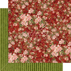 Graphic45 Burgundy Blossoms - 12 x12 Paper - Packs of 10 Sheets - Lilly Grace Crafts