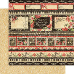 Graphic45 Poetic Postage 12x12 Paper - Lilly Grace Crafts