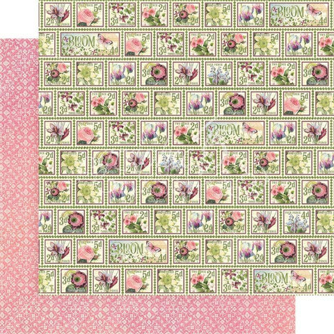 Graphic45 Petal Postage 12x12 Paper - Lilly Grace Crafts