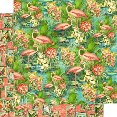 Graphic45 Flamingo Lagoon 12x12 Paper - Lilly Grace Crafts