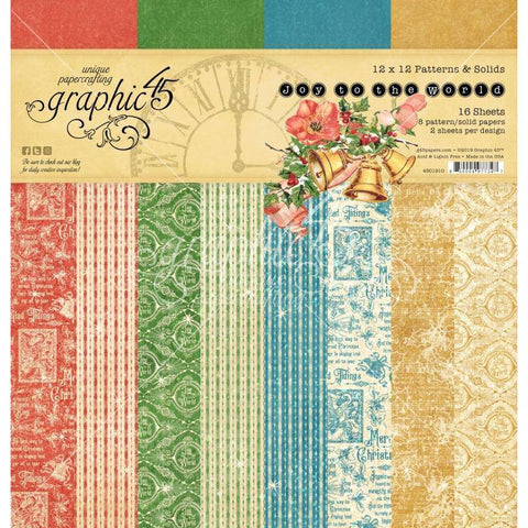 Graphic45 Joy to the World 12x12 Patterns and Solid Pad - Lilly Grace Crafts
