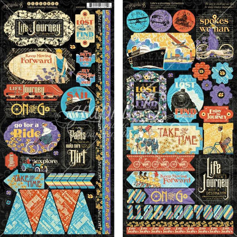 Graphic45 Lifes a Journey Stickers - Lilly Grace Crafts