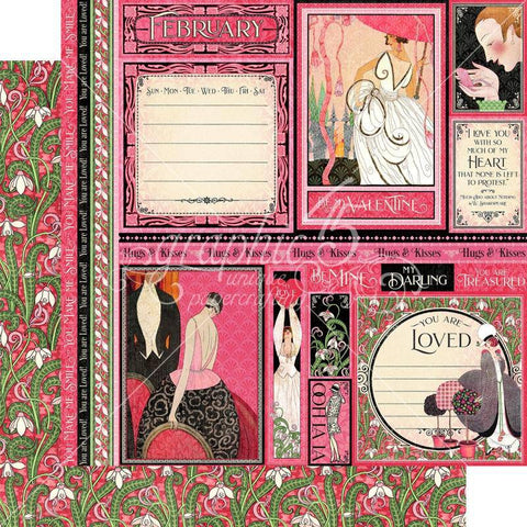 Graphic45 February 12x12 Paper - Lilly Grace Crafts