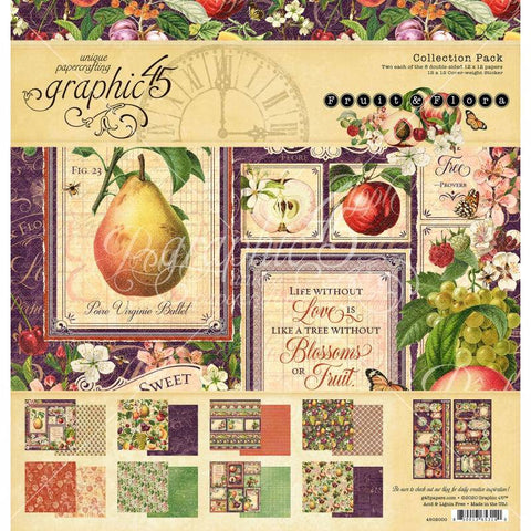 Graphic45 Fruit and Flora 12x12 Collection Pack - Lilly Grace Crafts