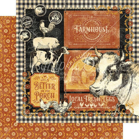 Graphic45 Farmhouse 12x12 Paper - Lilly Grace Crafts