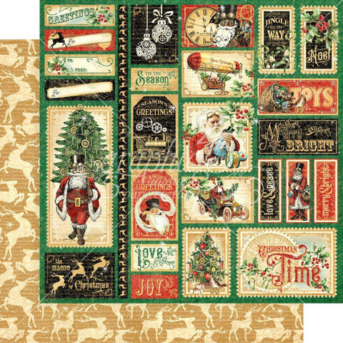 Graphic45 Jingle all the Way 12x12 Paper - Lilly Grace Crafts