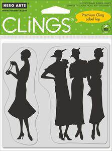 Silhouette Women (2) - Rubber Cling Stamp - Lilly Grace Crafts