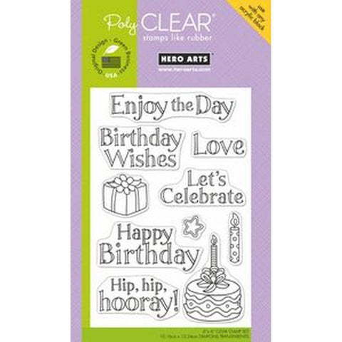 Hero Arts Hip Hip Hurray! Clear Stamp - Lilly Grace Crafts