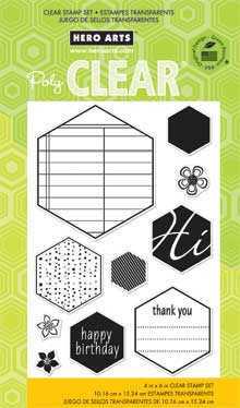 Clear Hexagons 4X6 - Clear Stamps - Lilly Grace Crafts