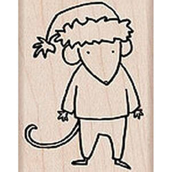 Hero Arts Santa Mouse Rubber Stamp - Lilly Grace Crafts