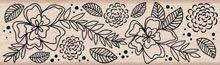 Flower Border - Wood Mounted Stamps - Lilly Grace Crafts