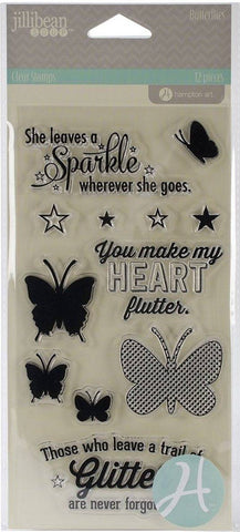 Hampton Art Clear Stamps - Clear Stamp Jellibean Butterflies - Lilly Grace Crafts