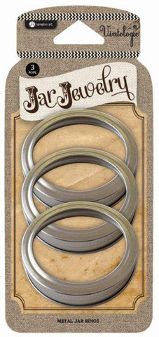 Hampton Art Jar Jewelry - Silver/Gold Metal Jar Rings 3 Pk - Lilly Grace Crafts