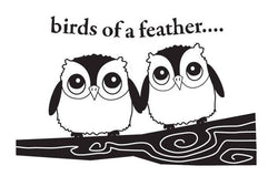 Hampton Art Wood Mounted Stamp - Owls Of A Feather - Lilly Grace Crafts