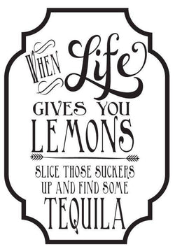 Hampton Art Wood Mounted Stamp - Wood Stamp Lol Lemons And Tequila - Lilly Grace Crafts