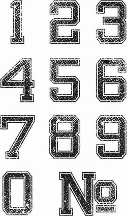 Hampton Art Clear Stamps - Clear Stamp 7G Varsity Numbers - Lilly Grace Crafts