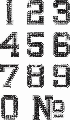 Hampton Art Clear Stamps - Clear Stamp 7G Varsity Numbers - Lilly Grace Crafts