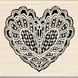 Inkadinkado Lacy Heart 55 Rubber Stamp - Lilly Grace Crafts