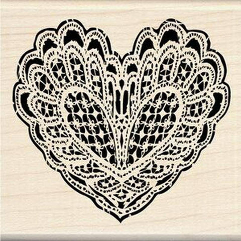 Inkadinkado Lacy Heart 55 Rubber Stamp - Lilly Grace Crafts