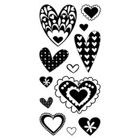 Inkadinkado Cc Fun Hearts Clear Stamp - Lilly Grace Crafts