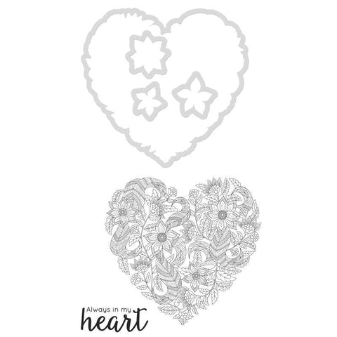 Kaisercraft Decorative Die and Stamp Heart - Lilly Grace Crafts