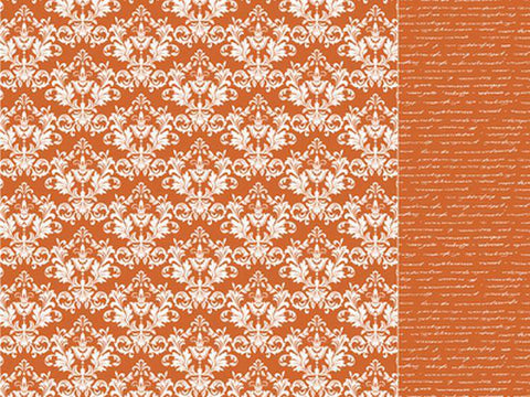 Kaisercraft Back to Basics 12x12 Scrapbook Paper-Orange Damask - 10 Sheets - Lilly Grace Crafts